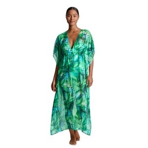 RALPH LAUREN WOMENS SEASIDE CAFTAN SWIM COVER UP SIZE LARGE & X LARGE NWT
